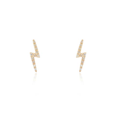 Diamond Lightning Bolt Stud Earrings