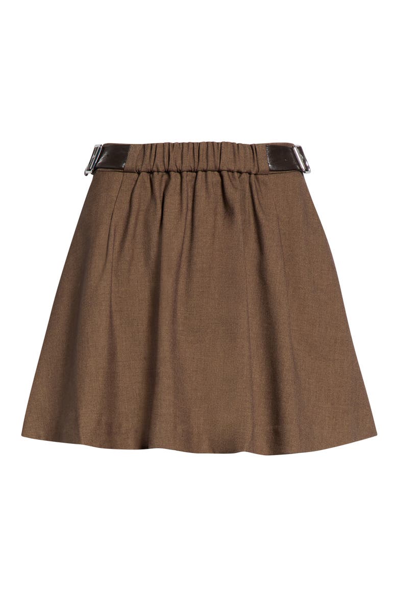 Buckle Miniskirt, Alternate, color, DARK BROWN