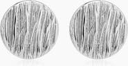 Oradina Sterling Silver Linen Button Earrings
