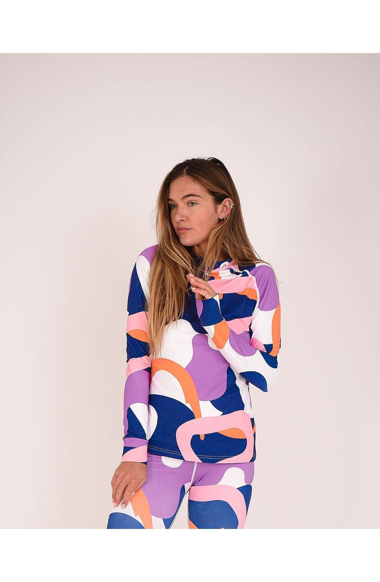 OOSC Lois Women's Blue White Pink Purple Base Layer Top, Main, color, Pink