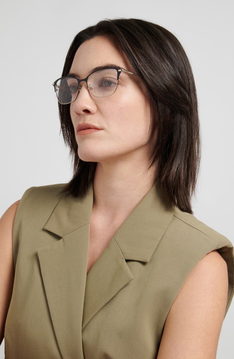 Kate Spade New York lidia 54mm rectangular reading glasses, Alternate, color, 