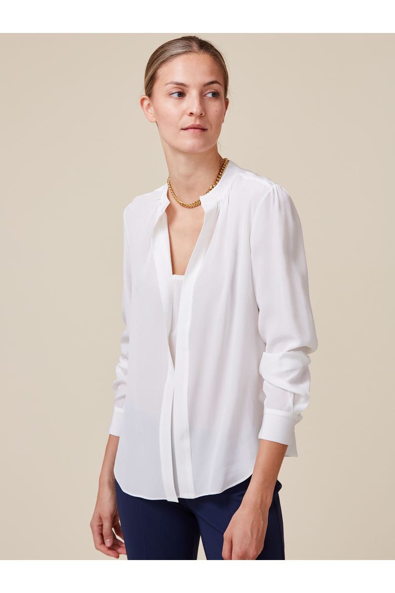 Olympia LONGSLEEVE Longsleeve Silk Top, Alternate, color, Ivory