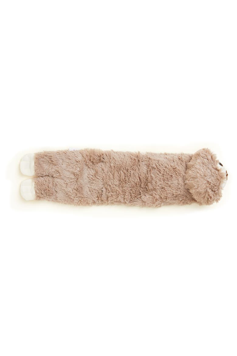 Sloth Plush Neck Wrap, Alternate, color, Medium Brown