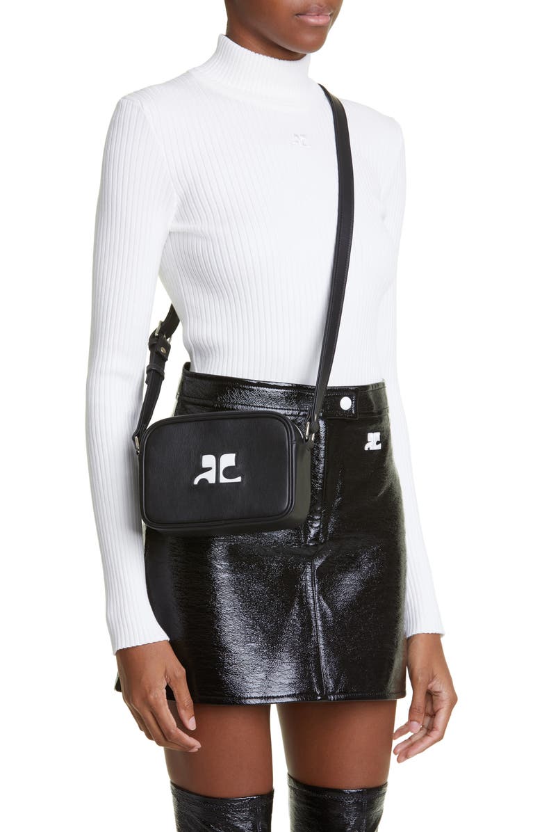 Courrèges Leather Crossbody Camera Bag, Alternate, color,