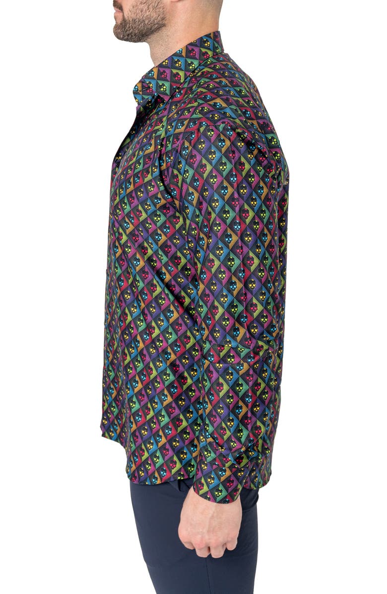Maceoo Fibonacci Regular Fit Skullvoid Multi Button-Up Shirt, Alternate, color, 