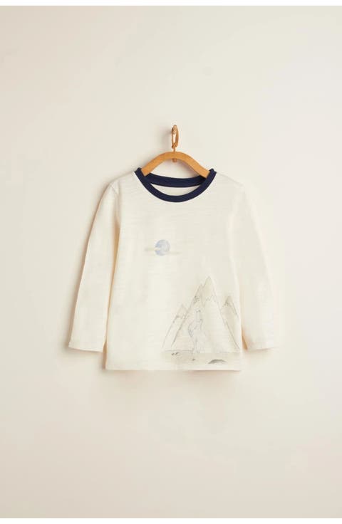 Snow Graphic Long Sleeve Tee for Little Kid