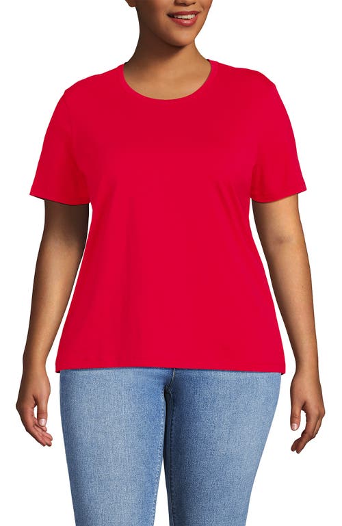 Lands' End Relaxed Supima Cotton Crew Neck T-shirt In Berry Rouge