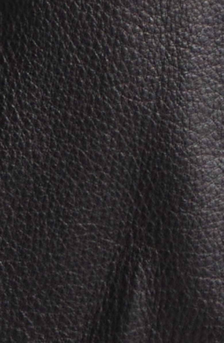 Undercover Hooded Leather Blouson Jacket, Alternate, color, Black