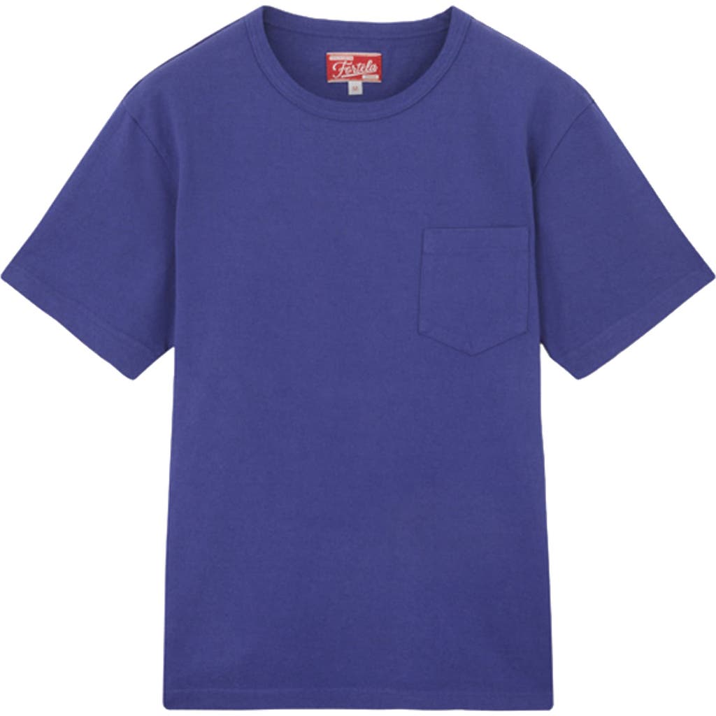 Fortela Tubejp Cotton Chest Pocket T-shirt In Blue