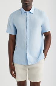 Nordstrom Short Sleeve Linen Button-Up Shirt