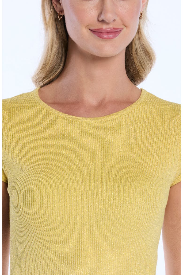 Metallic Cap Sleeve Sweater, Alternate, color, ASPEN GOLD