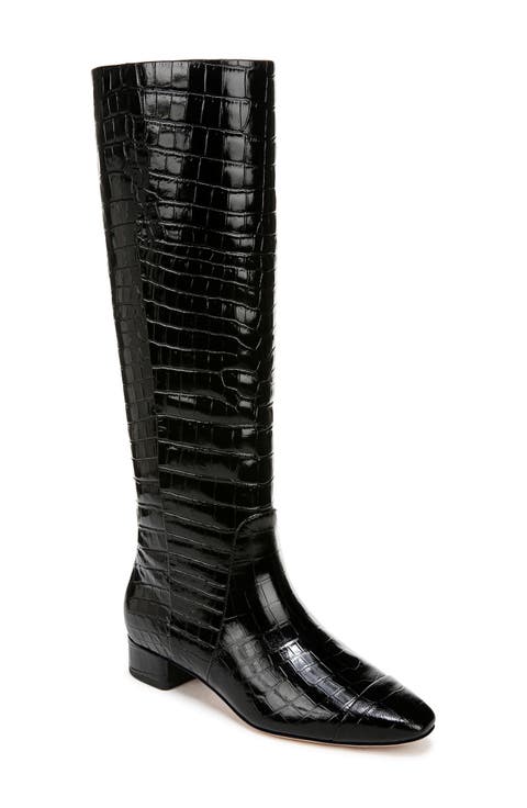 Cecile Croc Embossed Knee High Boot (Women) (Regular & Wide Calf)
