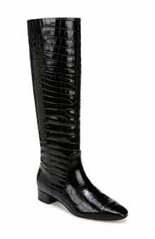 Veronica Beard Cecile Croc Embossed Knee High Boot