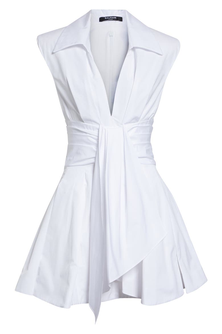 Sleeveless Cotton Mini Shirtdress, Alternate, color, 0FB OPTICAL WHITE