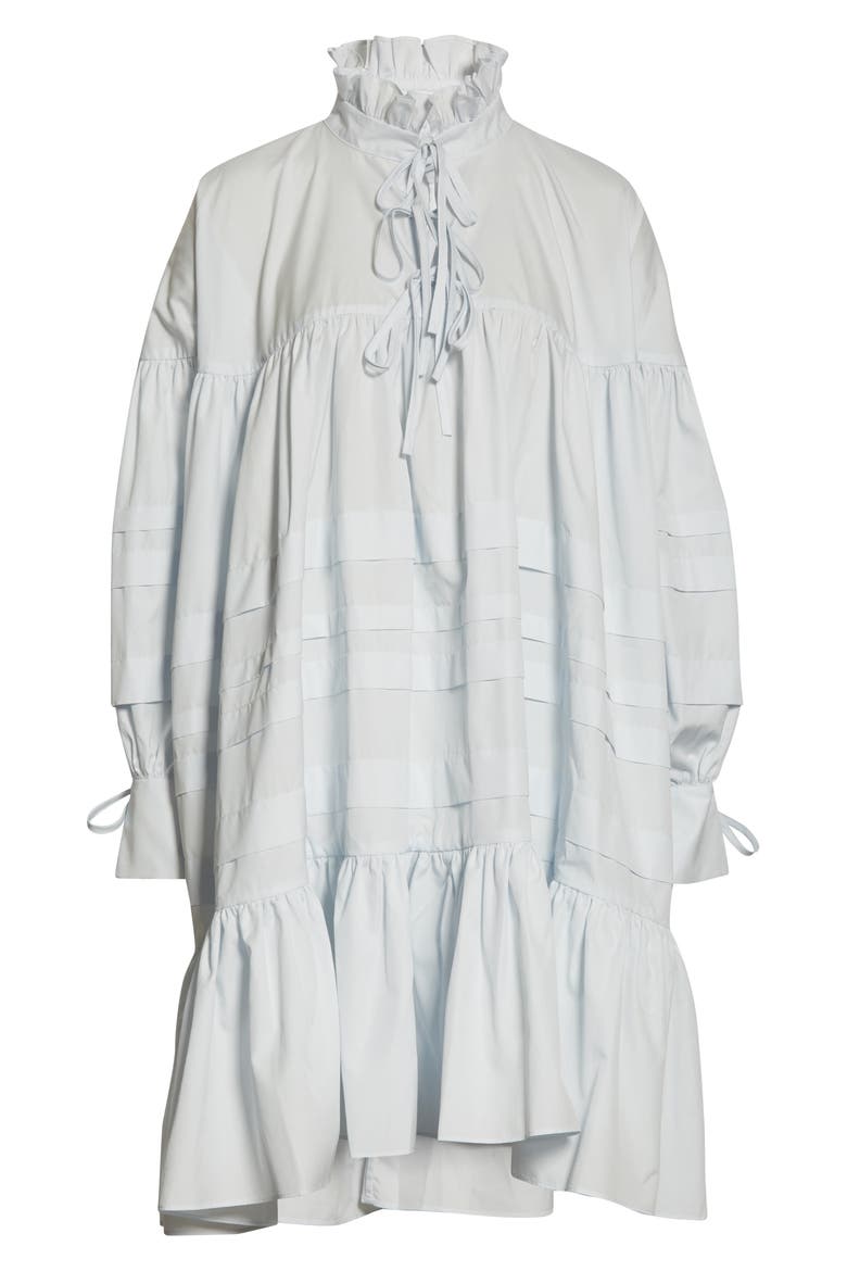 Macy Pleated Long Sleeve Shirtdress, Alternate, color, LIGHT BLUE