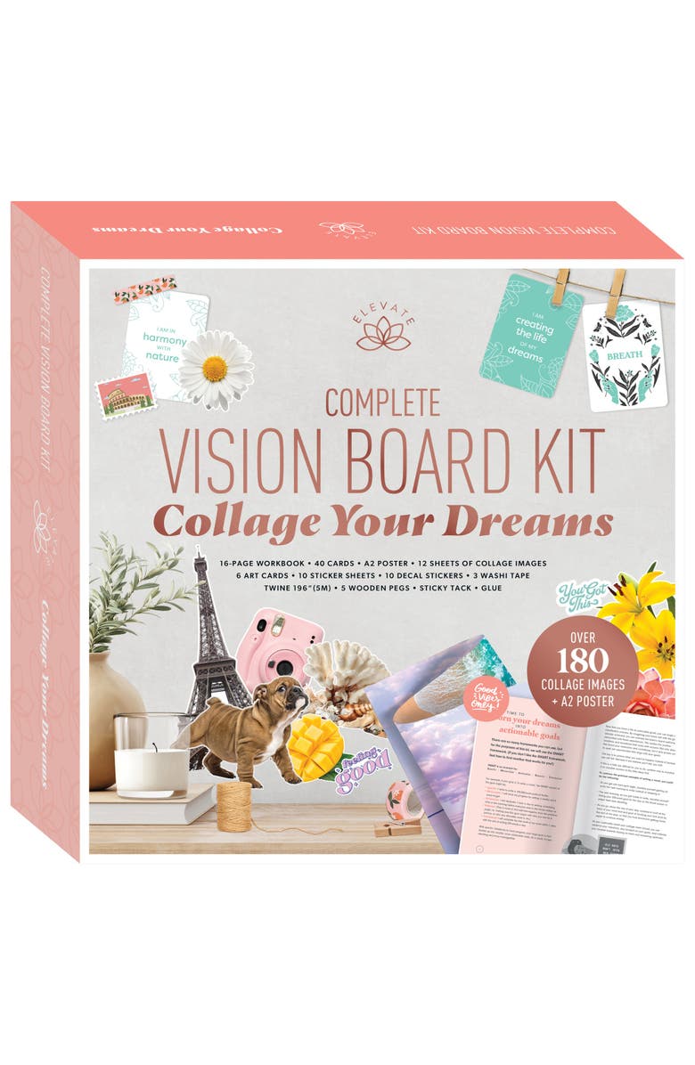 Elevate Complete Vision Board Kit, Collage Your Dreams,  Manifestation Set, Main, color, Multicolored