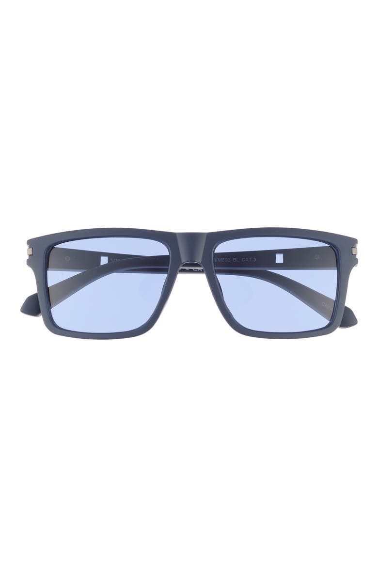 124mm Rectangle Sunglasses, Main, color, MATTE NAVY
