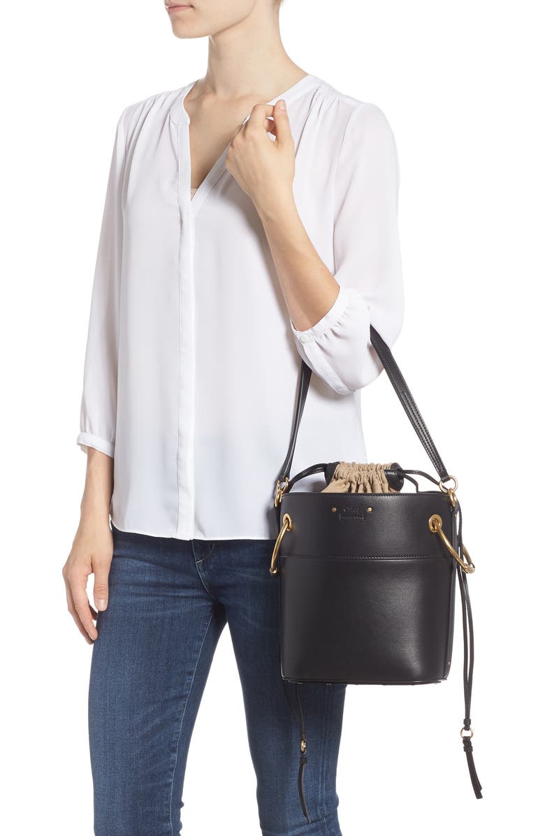 Chloé Roy Small Leather Bucket Bag, Alternate, color,