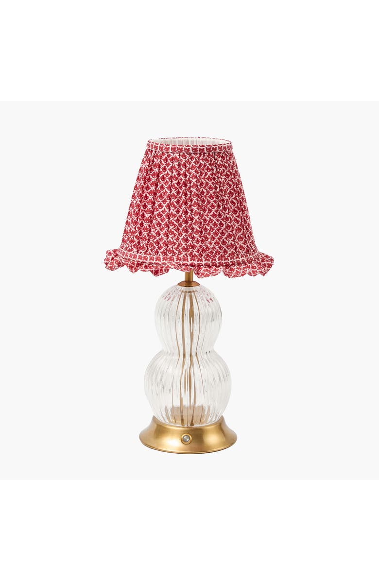 Mrs. Alice Red Lotus Ruffle Lampshade, Alternate, color, Red