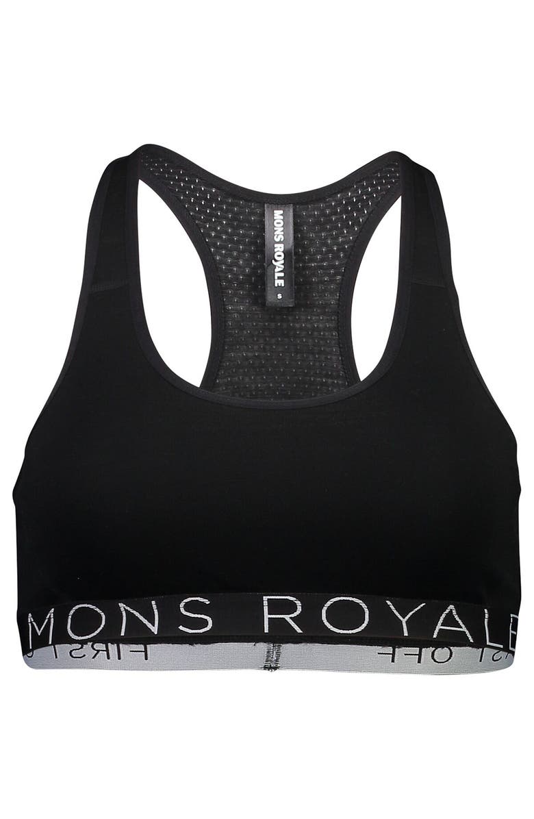 Mons Royale Sierra Sports Bra - Women's, Alternate, color, Black Ii
