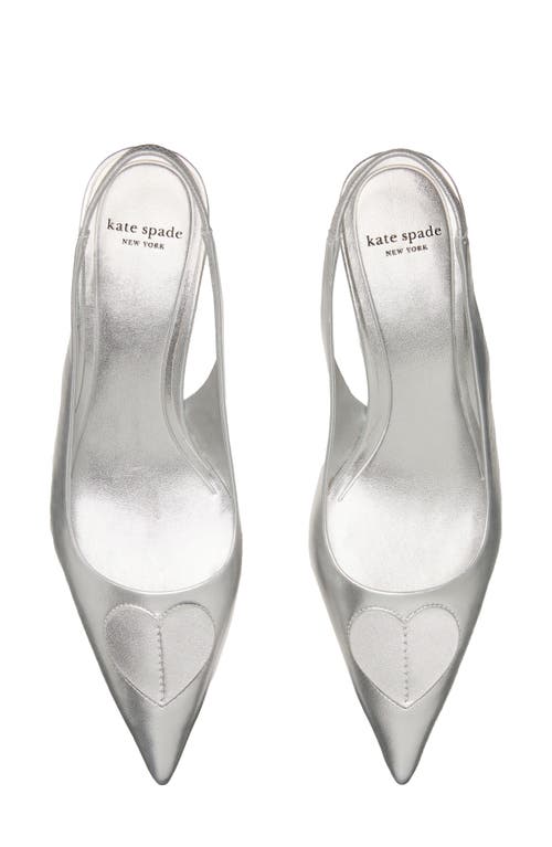 Kate Spade New York Lover Metallic Leather Slingback Pump In Silver