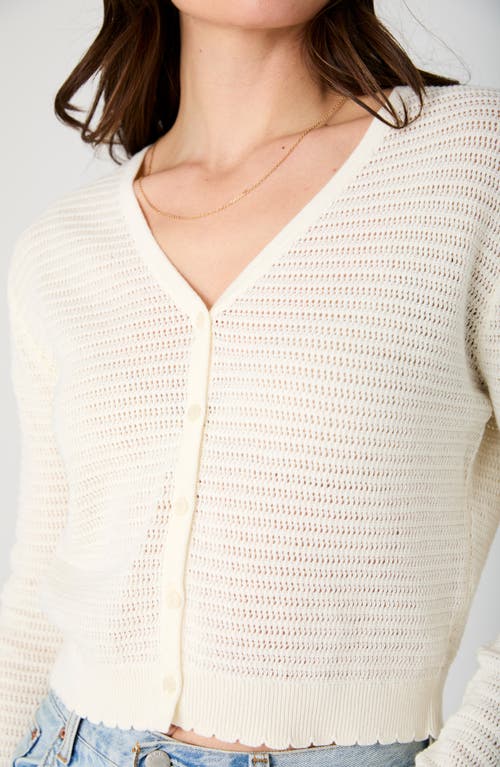 French Connection Nesta Cotton Crop Cardigan In Classic Cream