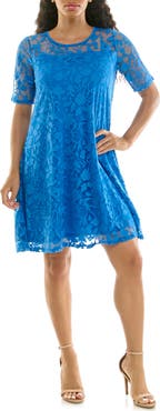Nina Leonard Burnout Trapeze Dress