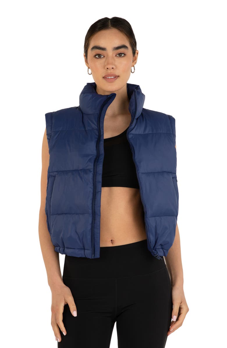 Rebody Active On The Go Puffer Convertible Jacket Vest, Alternate, color, Electric Blue