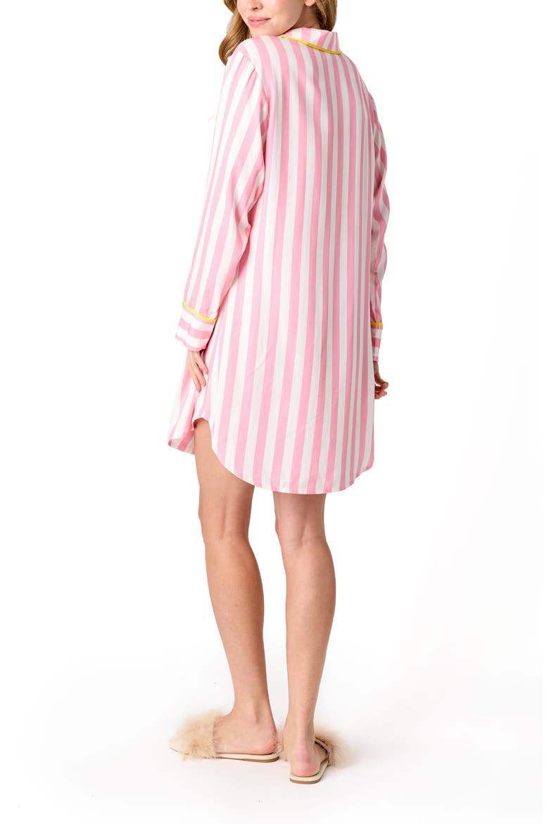 Retro Stripe Sleep Shirt, Alternate, color, Pink