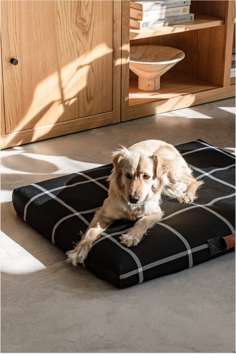 Checker Dog Bed, Alternate, color, Black