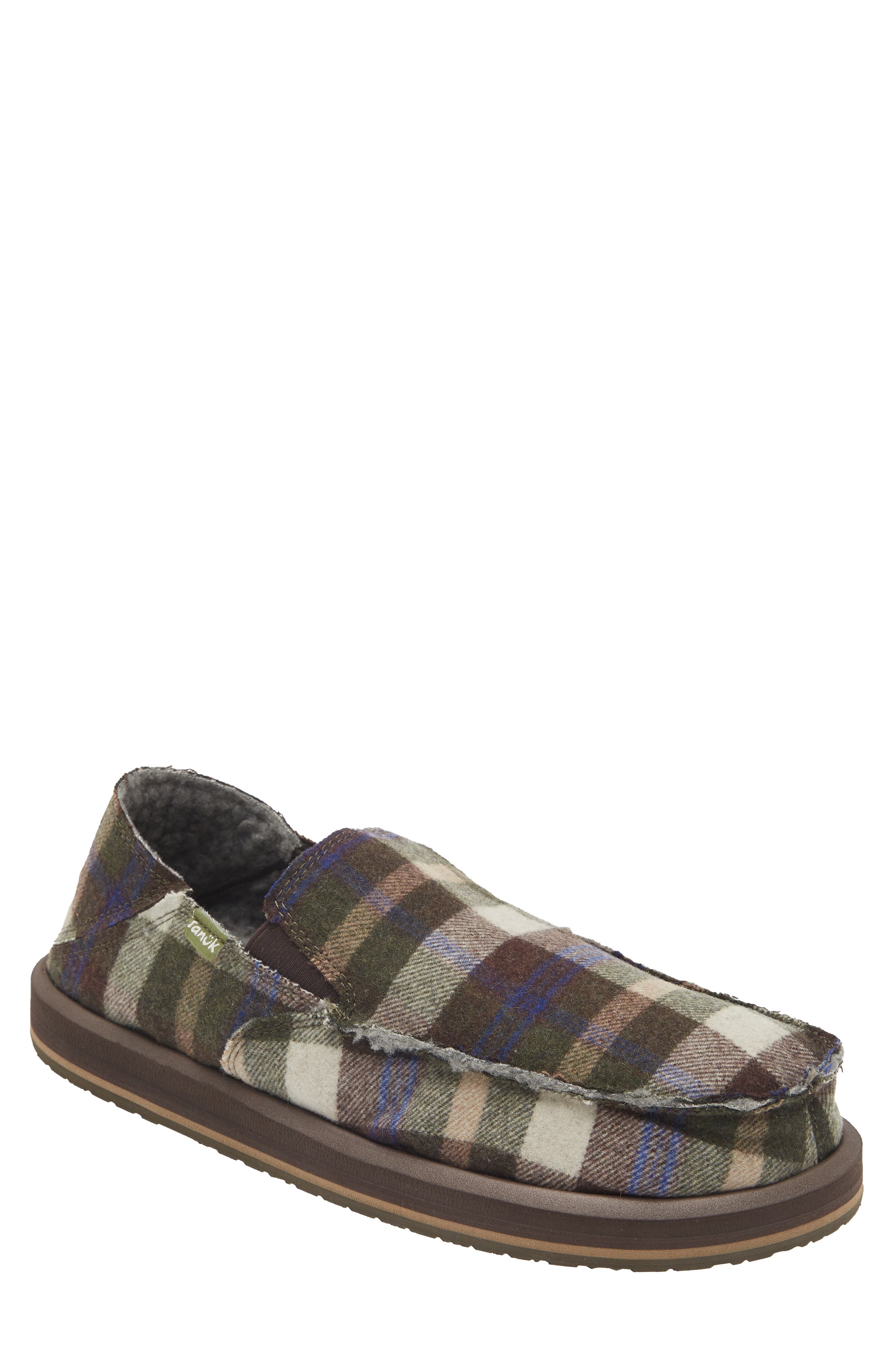 Sanuk Sidewalk Surfer Plaid Slip-On Shoe, Main, color, 