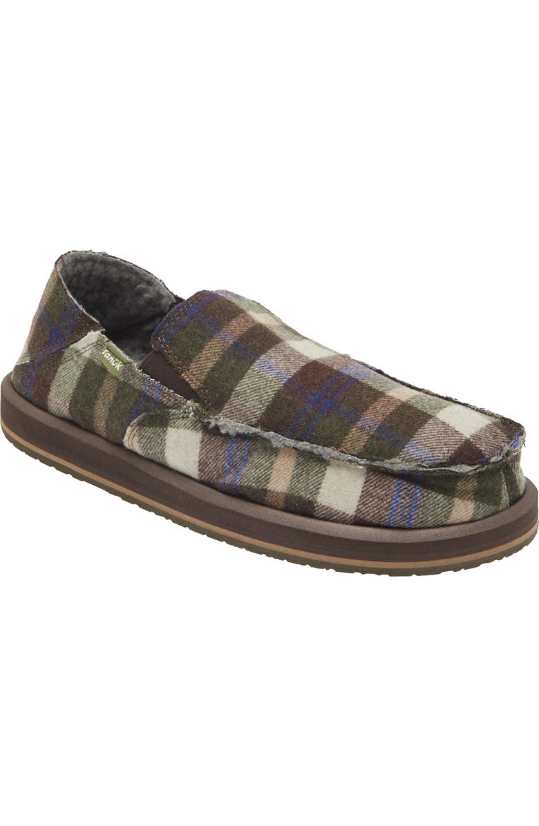 Sanuk Sidewalk Surfer Plaid Slip-On Shoe, Main, color,