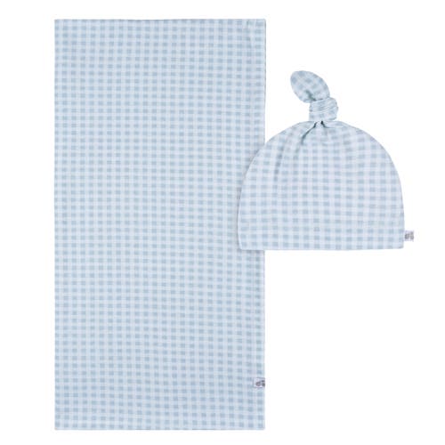 Just Born Swaddle Blanket & Hat Set, One Size In Blue