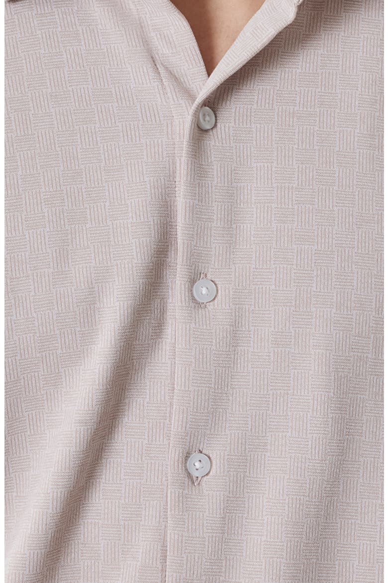 Valor Knit Short Sleeve Cotton Blend Knit Button-Up Shirt, Alternate, color, SHADOW CORAL