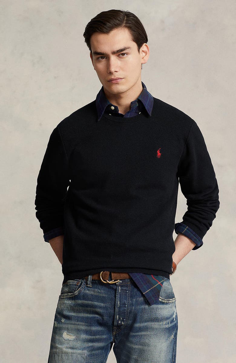 Polo Ralph Lauren Cotton Crewneck Sweater, Alternate, color, 