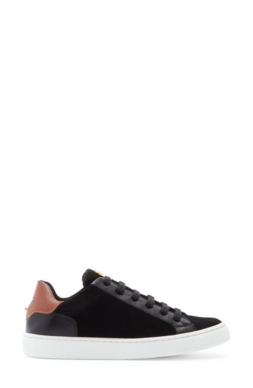 Longchamp Heel Patch Low Top Sneaker In Black