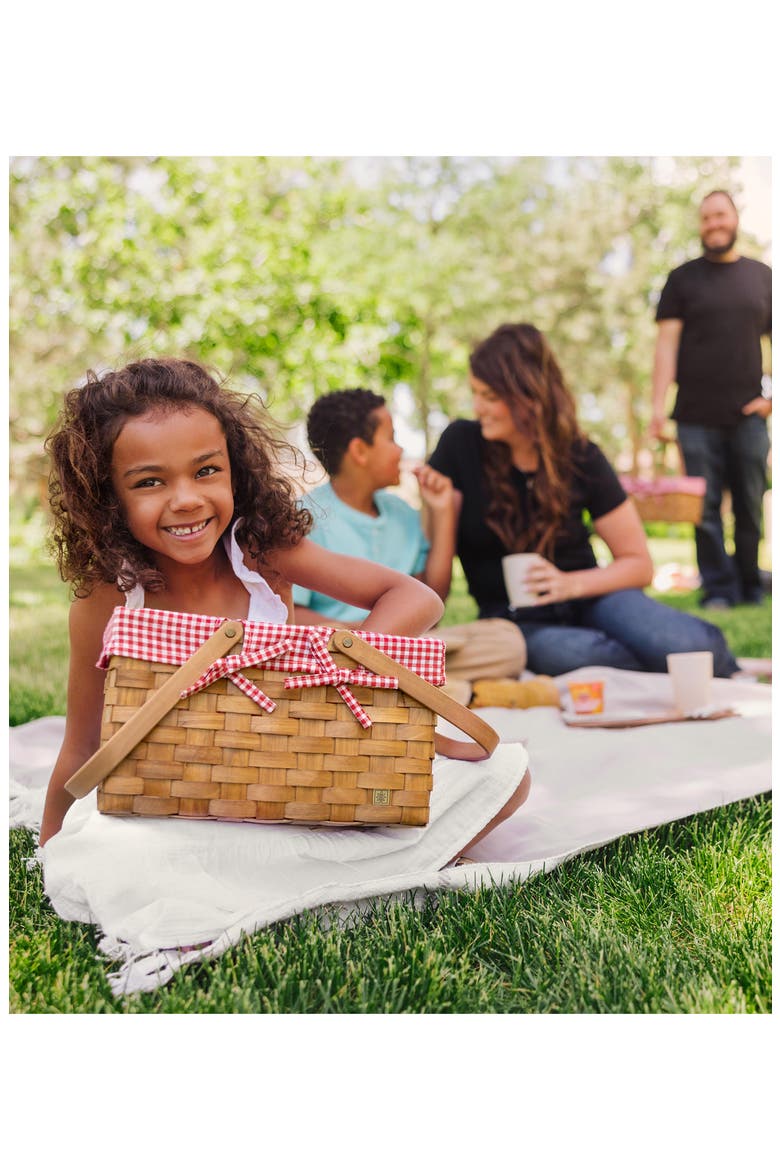 Piccola Picnic Basket, Alternate, color, RED