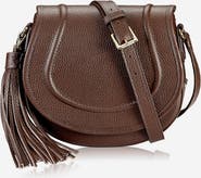 GiGi New York Jenni Saddle Bag Pebble Grain Leather
