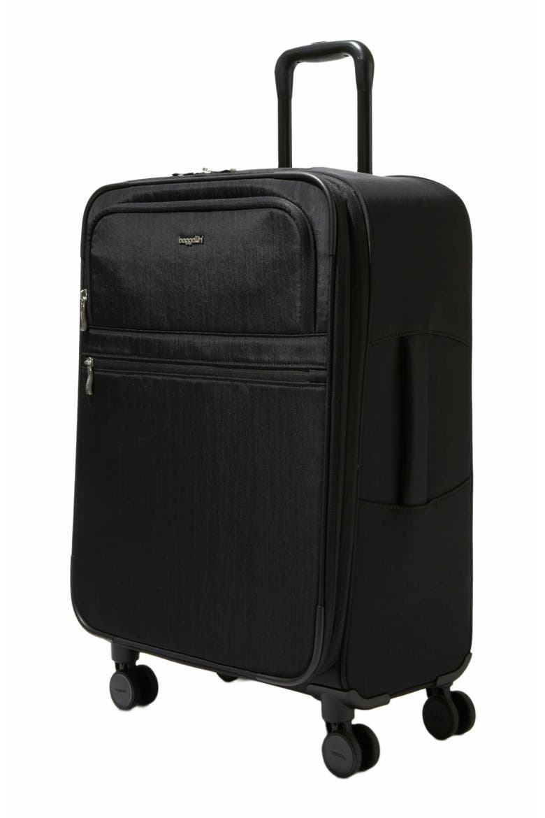 26 in. Large Checked Luggage with Expansion, Alternate, color, Black