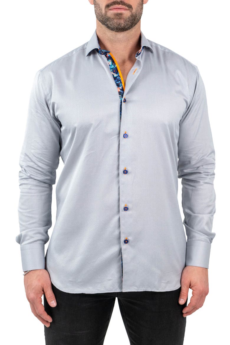 Einstein Jacqslate Grey Button-Up Shirt, Main, color, GREY