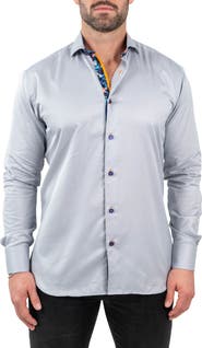Maceoo Einstein Jacqslate Grey Button-Up Shirt