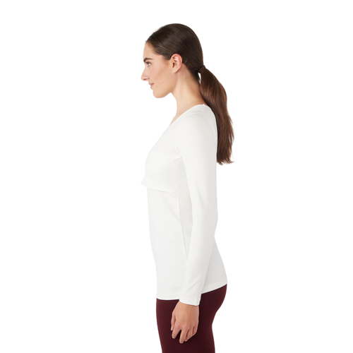 Modern Eternity Maternity Charlotte Long Sleeve Nursing & Maternity Top In White