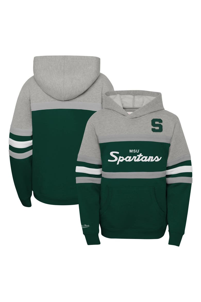 Youth Mitchell & Ness  Green Michigan State Spartans Head Coach Hoodie, Main, color, Green
