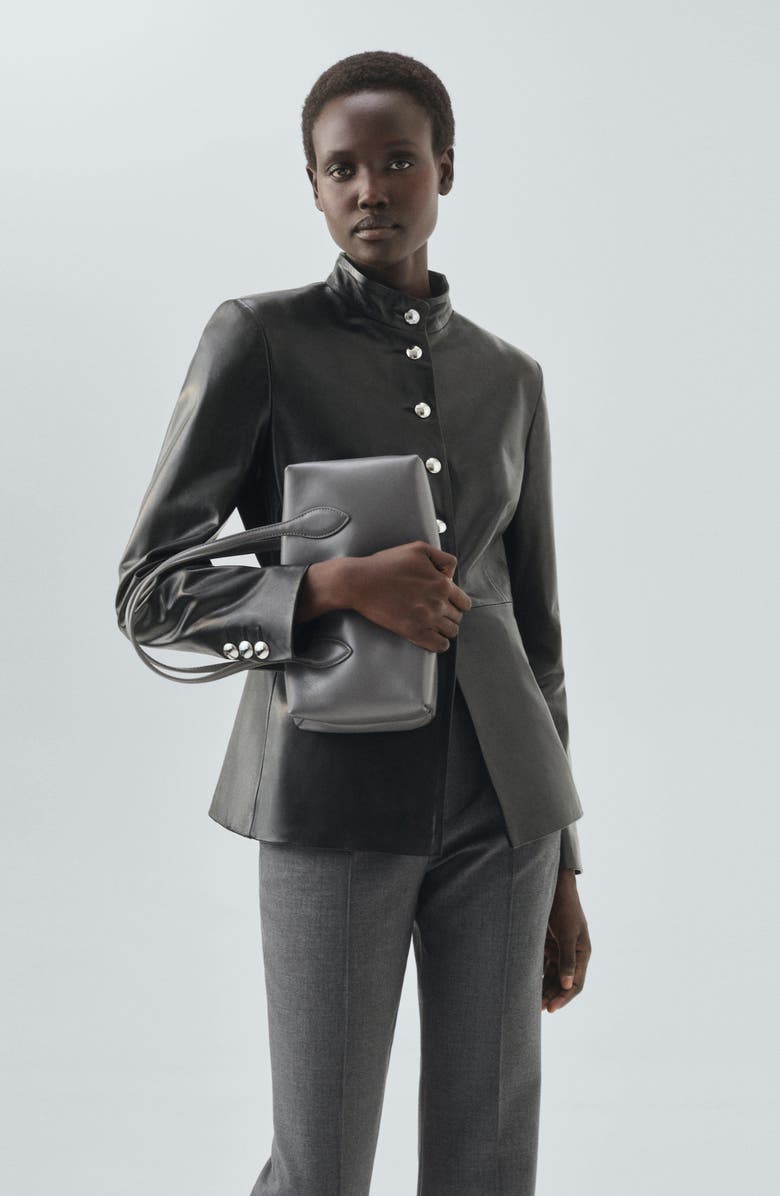 MANGO Selection Belted Straight Leg Pants, Alternate, color, Gray