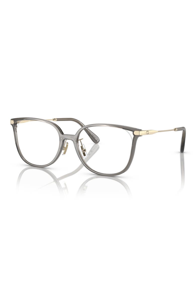 55mm Square Optical Glasses, Alternate, color, TRANSPARENT GREY / DEMO LENS