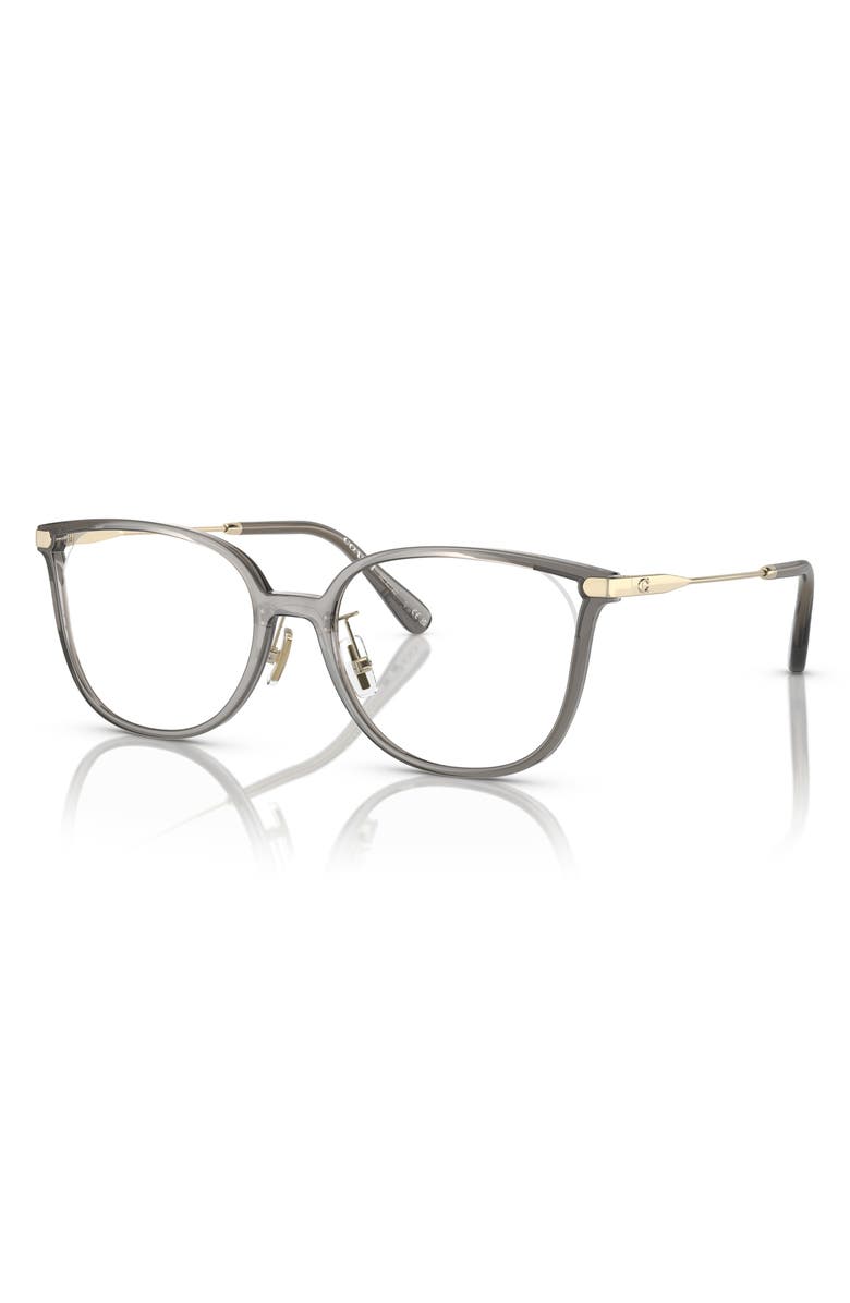 COACH 55mm Square Optical Glasses, Alternate, color, Transparent Grey / Demo Lens