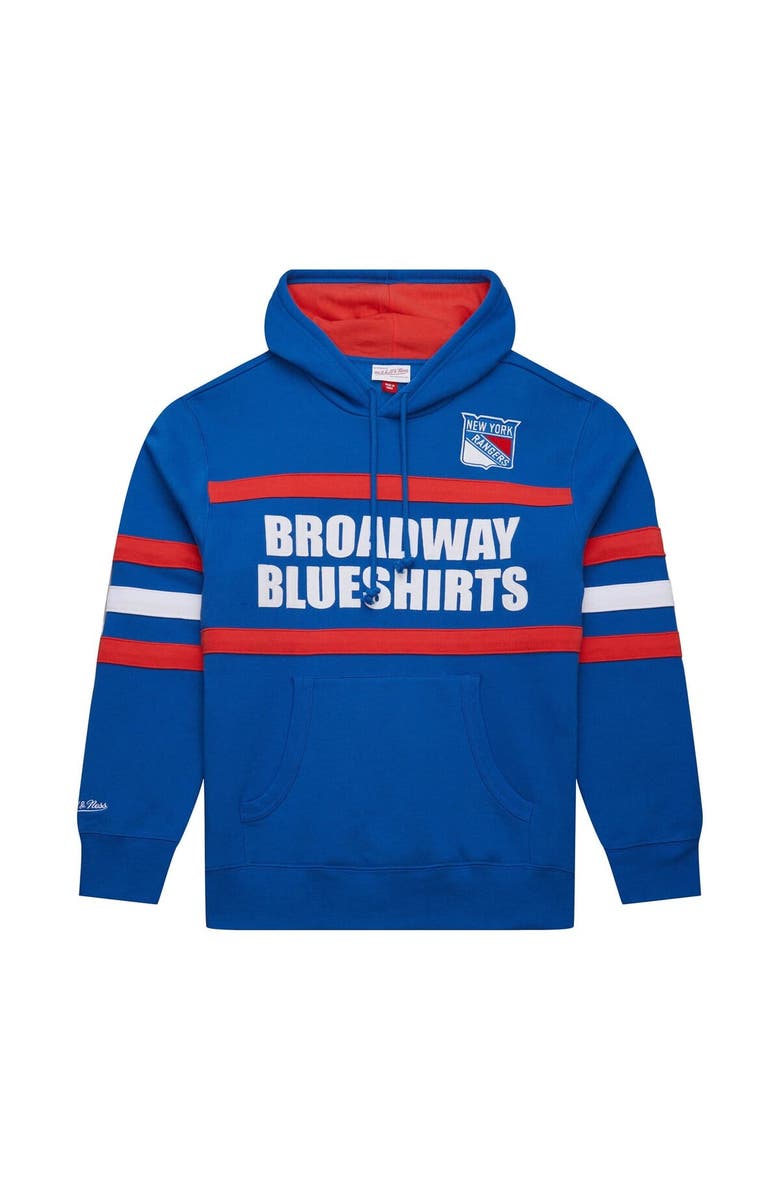 Mitchell & Ness Men's Mitchell & Ness Blue New York Rangers Head Coach Slogan Pullover Hoodie, Alternate, color, Blue
