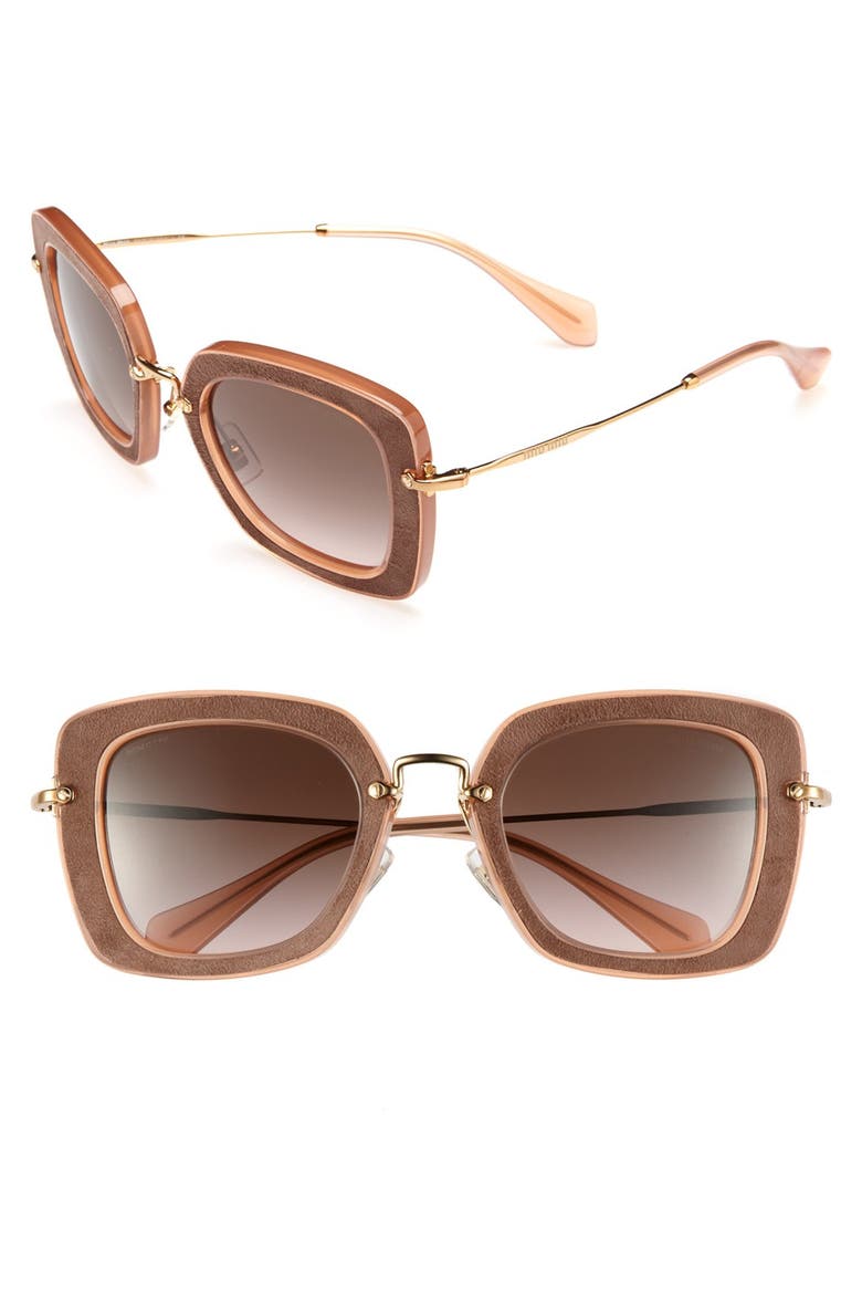 52mm Retro Sunglasses, Main, color, NUDE