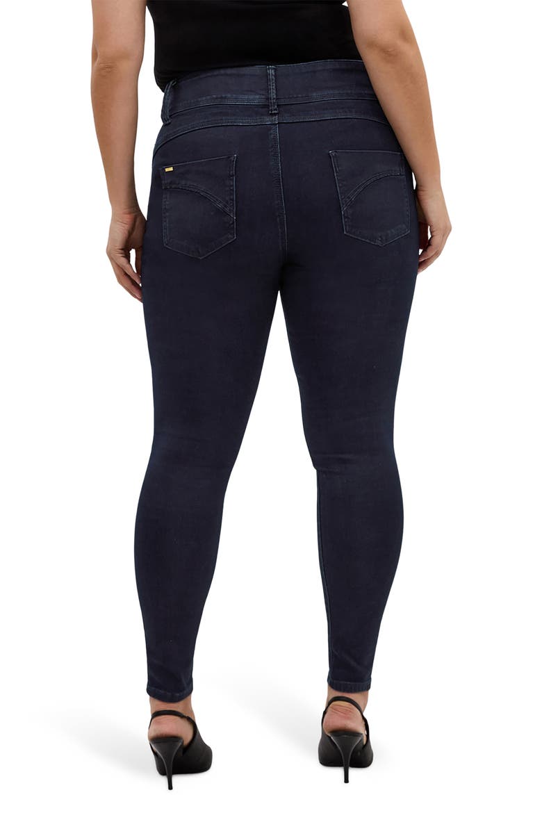 Asha Skinny Jeans, Alternate, color, DARK DENIM