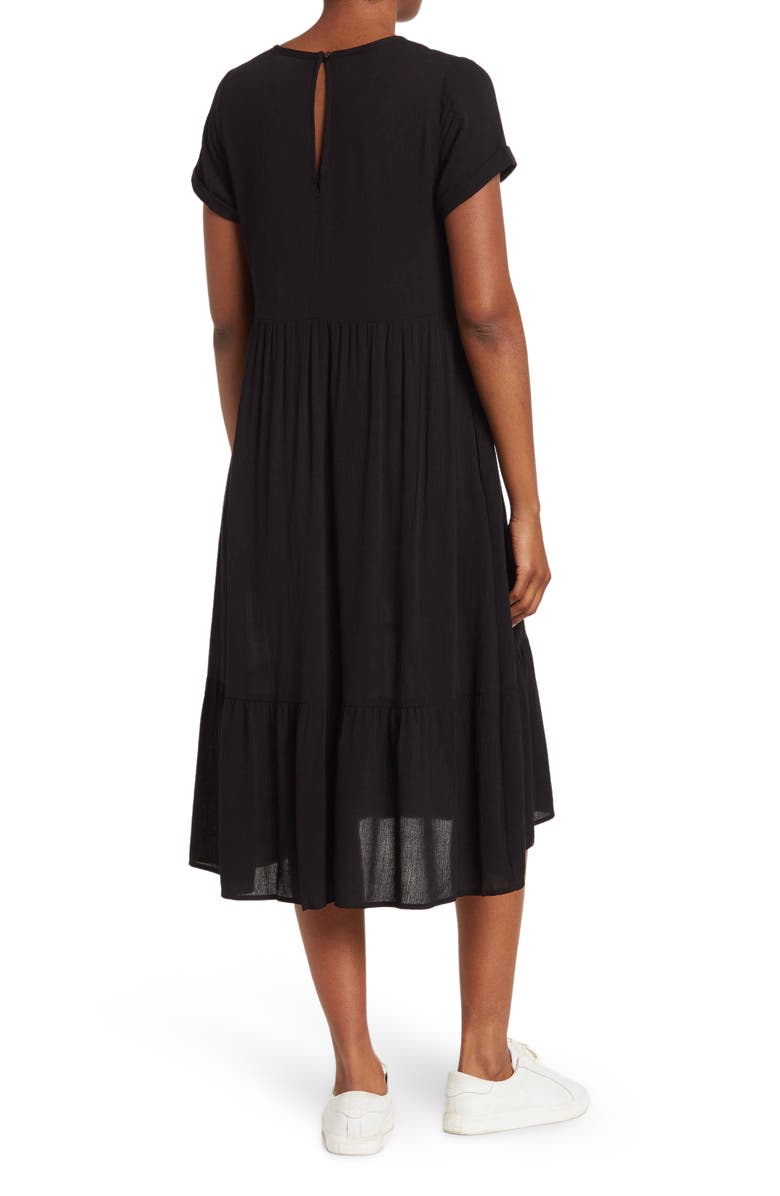 Socialite Short Sleeve Tiered Midi Dress, Alternate, color,